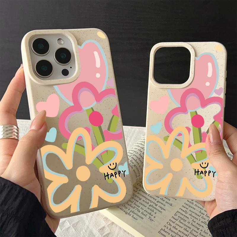 Ốp lưng điện thoại cho iPhone 17 16 Pro Max 15 14 13 12 11 họa tiết mảnh ghép màu hồng