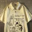 Mùa Hè 100% Cotton Tay Ngắn Cổ POLO Hoa Nhỏ Áo Thun Nữ Phiên Bản Hàn Quốc Thêu Mèo Con Lười Giữa Chiều Dài Top
