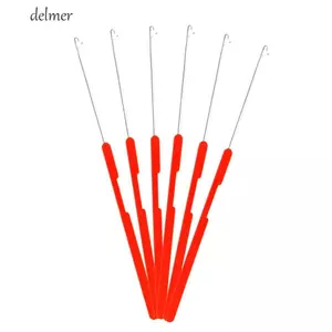 DELMER 10 Cái / bộ Dreadlock Móc Kim, Kim Móc Đan Đỏ, Dụng Cụ May Tóc Nhựa Nối Dài Kim Loại Micro Móc Kim Cho Jumbo Bện