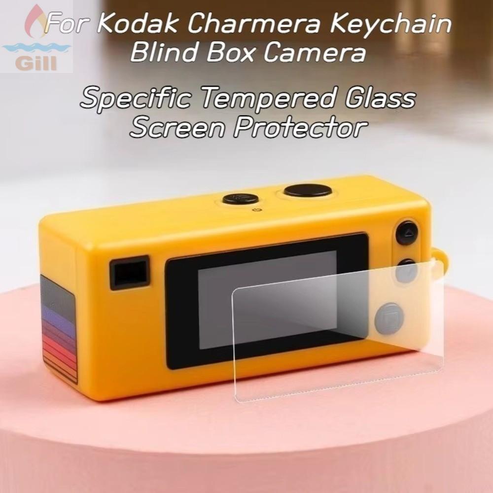GILL cho màn hình kính cường lực máy ảnh Kodak, Tấm bảo vệ màn hình máy ảnh kỹ thuật số trong suốt 9H, Quà tặng Móc khóa Phụ kiện máy ảnh di động Phim thủy tinh cho Kodak Charmera