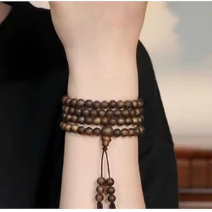 Vòng Tay Trầm Hương 108 Hạt 6mm 8mm - Chuỗi Hạt Đeo Tay Thiền Định, Yoga Tự Nhiên 100%
