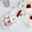 Vớ tất cổ trung trắng đỏ thêu icon Hello Kitty nơ sọc chấm bi tatvoso23