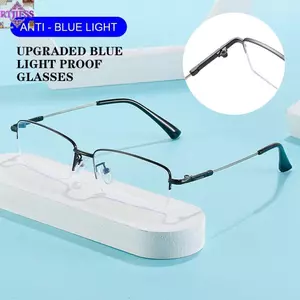 RTJIFSS Cận Thị Kính Nam Nữ Khung Kim Loại Vuông Chặn Ánh Sáng Xanh