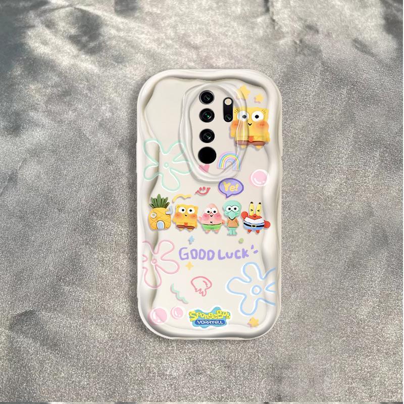 Thích hợp cho Redmi 9 POCO M2 Note 8 Pro 3D Art TPU mềm SpongeBob SquarePants Vỏ điện thoại chống sốc