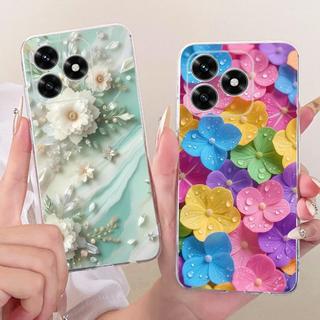 Jelly Bowknot Hoa Bướm Patten Dành Cho Honor X5C 4G Ốp Lưng Honor X5C Plus Trong Suốt Mềm TPU Vỏ Điện Thoại Silicon
