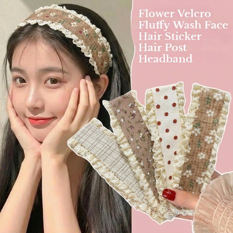 Băng Đô Miếng Dán Tóc Velcro Magic Dán Hoa Dễ Thương Thời Trang Hàn Quốc - Phụ Kiện Tóc