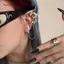 AqToCna Vintage Punk Phi Tiêu Hình Dây Xích sel Kẹp Bông Tai Nữ Xương Tai Kẹp Halloween Nhảy Múa Sáng Tạo Thời Trang Tai Trang Sức AqToCna