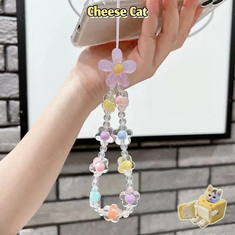 Dây buộc điện thoại hoa nhiều màu chống thất lạc tiện lợi phù hợp với mọi dòng máy