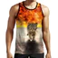 Cat Turtle Pizza 3D Tank Top Unisex, Áo thun không tay thoáng khí mềm mại ngộ nghĩnh, Áo Vest đi biển Hawaii Y2K