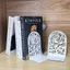 BEABOUT 2 Cái Hoa Hồng Bookends, Hỗ Trợ Sách Chống Trơn Trượt Kim Loại, Nút Chặn Sách Trang Trí Màu Trắng Hình Chữ L Bền Đẹp Phòng Học
