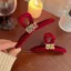 Năm Mới May Mắn Làm Giàu Móng Vuốt Đỏ Kẹp Nữ Đổ Xô Tóc Đầu Sau Cá Mập Kẹp Cảm Thấy Vuốt Tóc Mũ Đội Đầu Phụ Kiện Tóc R5BJ