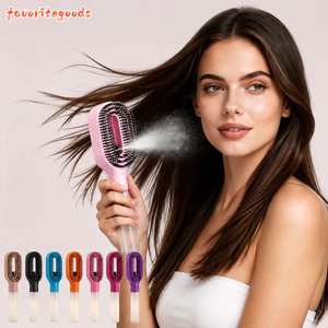 Lược Massage phun FAVORITEGOODS, Tay cầm tiện dụng Lược bình xịt 2 trong 1, Bàn chải tóc mô hình lông tơ chống tĩnh điện Chăm sóc tóc hàng ngày