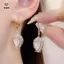 Bông tai thả hoa Tulip pha lê thanh lịch Hàn Quốc dành cho nữ Trang sức Tiệc hoa Zircon sang trọng Bông tai nữ [Mina]