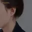 PNPIA- Bốn Cánh Ngôi Sao Chữ Thập Bông Tai Vòng Nhỏ Dành Cho Nam Nữ Hip Hop Retro Màu Bạc Đường Phố Gothic Tai Trang Sức