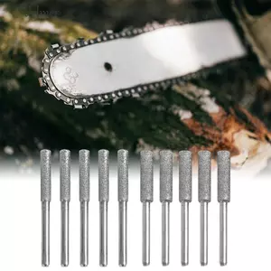DELMER 5 Chiếc Cưa Xích Tập Tin, Đánh Bóng Kim Cương Phủ Cưa Xích Mài Đá, Độ Cứng Cao Mài Mòn Hình Trụ Burr Bạc Khắc