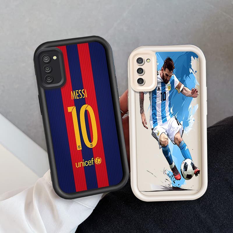 Ốp Cho Samsung A02S A03S Phim Hoạt Hình Silicon Mềm Đáng Yêu Ốp lưng TPU Số 10 Bóng Đá World Cup Messi Angel Eye Ốp Lưng Chống Sốc