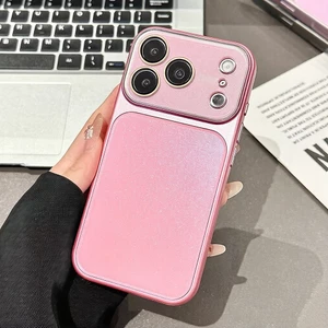 Ốp Điện Thoại Kính Hồng Lấp Lánh Cho iPhone 17 Pro Max 16 15 14 Vỏ Bảo Vệ Chống Sốc