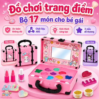 Đồ chơi trang điểm an toàn cho bé – Bộ 17 món, chất liệu ABS, không chì – 3 mẫu yêu thích – Kích thích sáng tạo