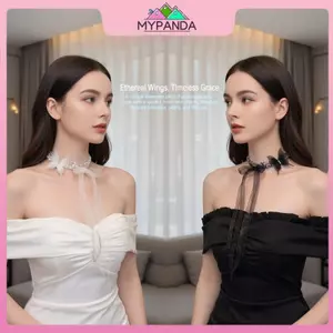 MYPANDA Bướm Ngọc Trai Nơ Choker Nelace Dành Cho Nữ Trang Sức Ruy Băng Sang Trọng Cho Ngày Lãng Mạn Và Sự Kiện Ăn Tối.