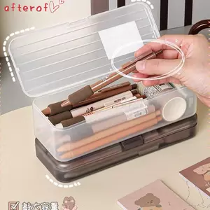 Hộp Bảo Quản AFTEROF, Hộp Văn Phòng Phẩm Nhựa Trong Suốt, Hộp Bút Dung Tích Lớn Đa Năng Chất Lượng Cao Văn Phòng Trường Học