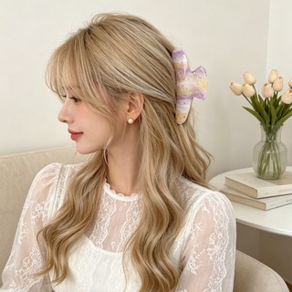 Kovoi / Cao Cấp Đá Cẩm Thạch Smudge Lấy Kẹp Retro Phong Cách Nhẹ Nhàng Cá Mập Kẹp Tất Cả Trận Đấu Kẹp Tóc Phụ Kiện Tóc