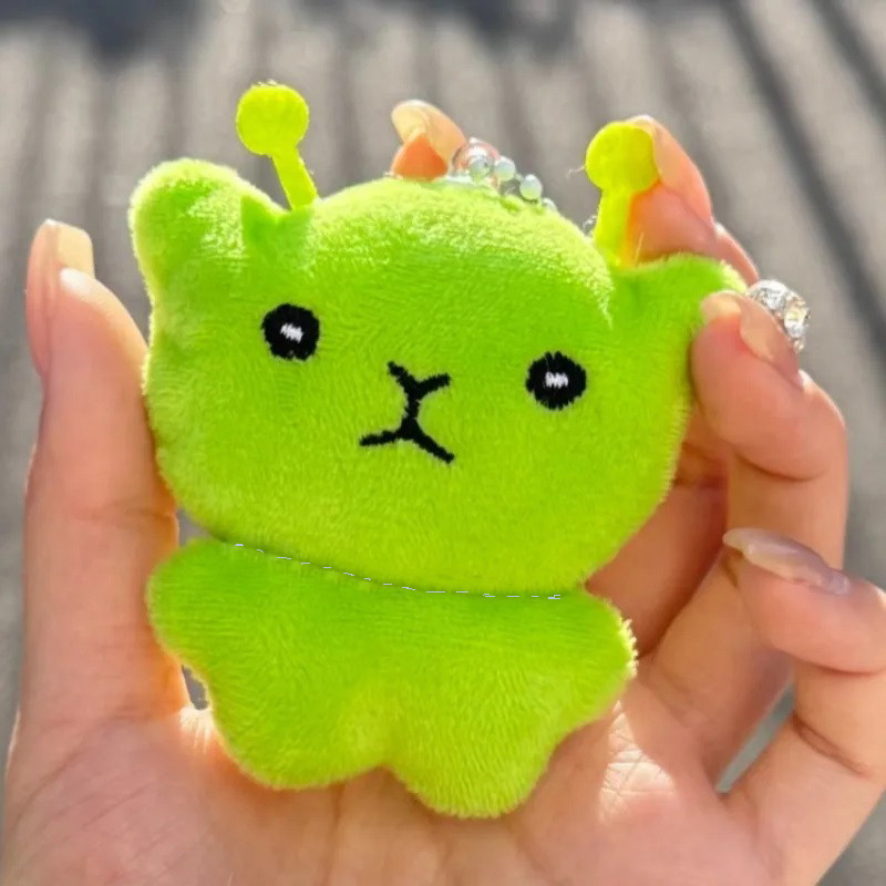 Mini Xanh Người Ngoài Hành Tinh Mèo Sang Trọng Móc Khóa Lông Mặt Dây Chuyền Cho Cặp Đôi Hoạt Hình Dễ Thương Ba Lô Xấu Xí Dễ Thương Móc Chìa Khóa Trang Trí Quà Tặng Người Lớn Trẻ Em