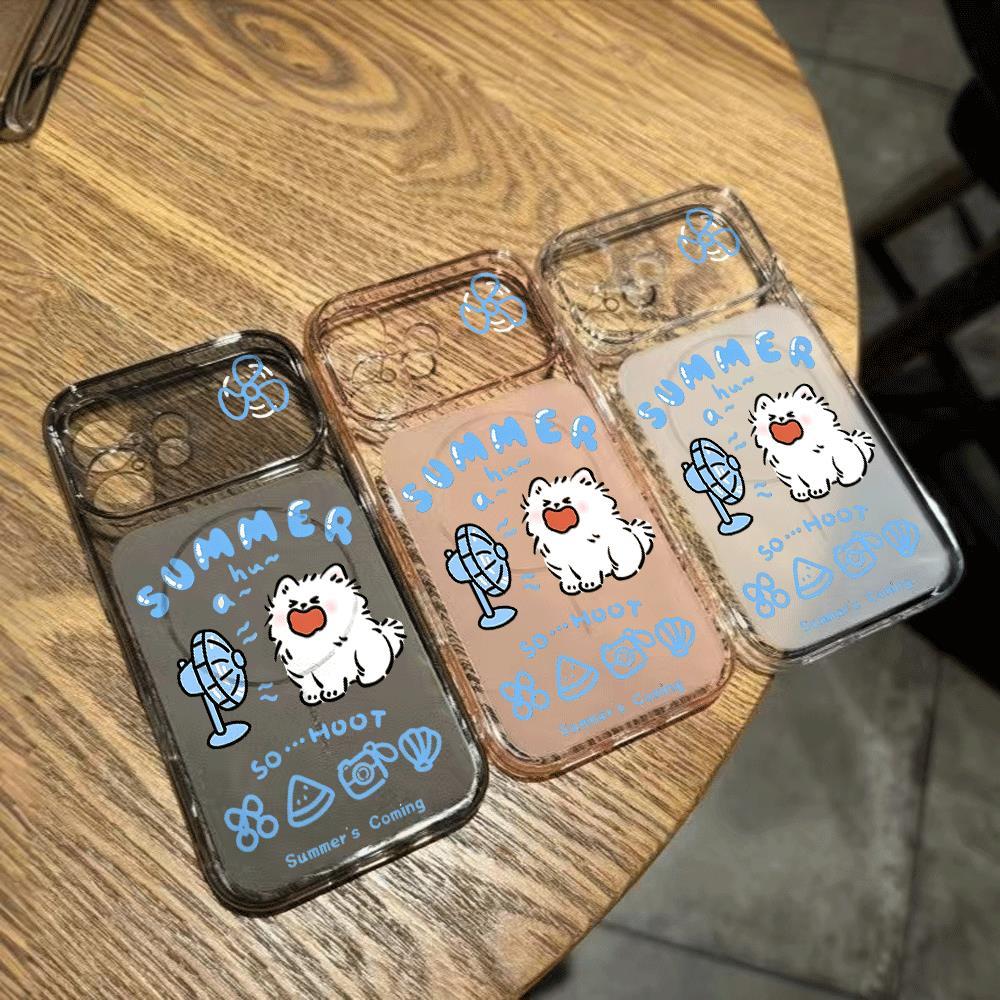 Mùa hè Fan Dog cho iPhone 17promax trường hợp điện thoại 161514plus 1312pro