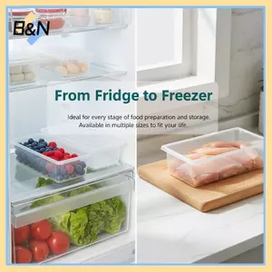B & N 3 / 6 Hộp Đựng Thực Phẩm Tủ Lạnh Cho Trái Cây Rau Củ Có Khay Nhựa PP An Toàn.