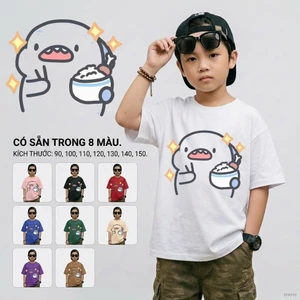 Áo thun bé trai cute từ 2-12 tuổi, thấm hút mồ hôi, mềm mại, size 90-150