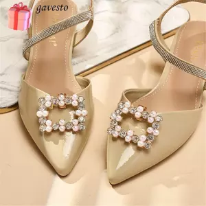 GAVESTO 2 Chiếc Kẹp Giày Cao Gót Kim Cương Giả Pha Lê Cô Dâu Giày Quyến Rũ Trang Sức