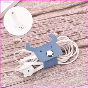 VIC Kẹp Cáp Đa Năng Da PU Tổ Chức Điện Thoại Dữ Liệu Cáp Lưu Trữ Kẹp Di Động Có Dây Tai Nghe Quanh Co C