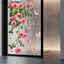 {AKIN} 1 Decal dán cửa sổ hình bướm hoa hồng hồng màu xanh lá cây tự dính để trang trí kính phòng khách gia đình {a}