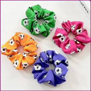 YT4 Lớn In Hình Bóng Đá Scrunchies Đàn Hồi Cao Dây Buộc Tóc Phong Cách Thể Thao Cho Nữ Sử Dụng Hàng Ngày