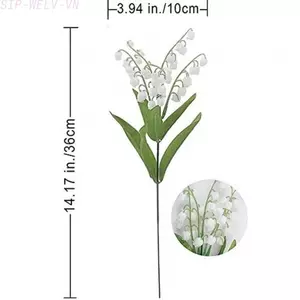{WELV}Artificial White Bellflower and Lily of the Valley Bouquet for Photography Props