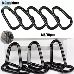 JVSUB 1 / 5 / 10 Chiếc Màu Đen Khóa Móc Khóa Chất Lượng Cao Màu Đen Hợp Kim An Toàn Carabiner