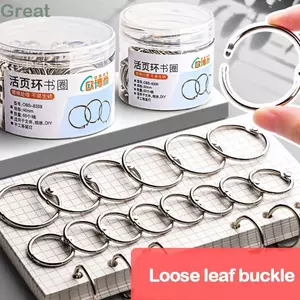 Vòng kết dính TUYỆT VỜI, Đồ dùng văn phòng Kẹp vòng lá rời bằng kim loại, Bạc bền / Vàng hồng 20 / 30 / 40 / 50mm Thẻ kẹp ràng buộc