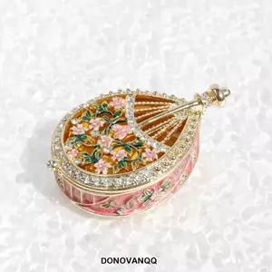 Hộp đựng đồ trang sức tráng men DONOVANQQ, Hộp đựng đồ trang sức thiết kế vương miện bằng kim loại tráng men, Hộp sưu tập thiết kế sáng tạo sang trọng giá cả phải chăng Hộp đựng đồ trang sức phong cách sang trọng Quà tặng sinh nhật