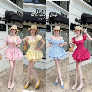 ĐẦM KẺ NHÍ CỔ NHÚN TAY PHỒNG XOÈ BYJOLIE