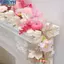 <cosyh>Artificial 71 Inch Floral Garland with Pink Flowers and Autumn Pumpkins for Home
