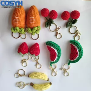 <cosyh>Crochet Fruit Keychains Adorable Fruit Designs Unique Handmade Keychains