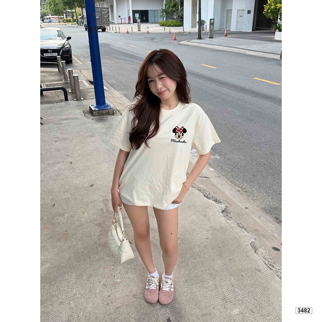 （Giao hàng 24h）Angela Áo thun nữ form boxy kitty đáng yêu