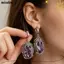 Bông tai thả NICOLOO Zircon, Bông tai dangle pha lê dát trang trí công phu bằng kim loại mạ bạc, Bông tai thả dài dài bằng kim loại mạ bạc