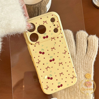 Tương thích với iPhone 17 15 16 14 11 12 13 Pro Max Air X XS Max 7 8 14 Plus Thời Trang Đơn Giản Toàn Màn Hình Màu Đỏ Nơ Anh Đào