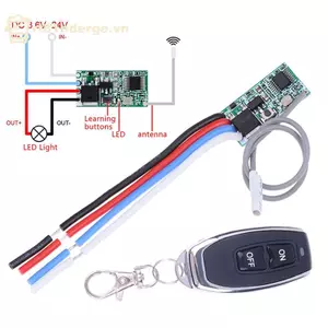 Ge 433 MHz DC 3.6V 5V 9V 12V 24V 1CH Rơle Mini Không Dây RF Điều Khiển Từ Xa Công Tắc Đèn LED Bộ Điều Khiển Micro Thu Phát DIY n