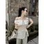 Mùa hè 2026 Phong cách mới Phiên bản Hàn Quốc Thời trang sang trọng Slimer Look One-Shoulder All-Match Slimer Look Áo sơ mi nữ