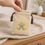 SAMO Công Giáo Mân Côi Dây Rút Túi, Vải Cotton Có Thể Tái Sử Dụng Thêu Mân Côi Giá Đỡ, Thực Tế Bền Mềm Lót Ave Maria Monogram Trang Sức Dây Rút Túi Dành Cho Người Hâm Mộ
