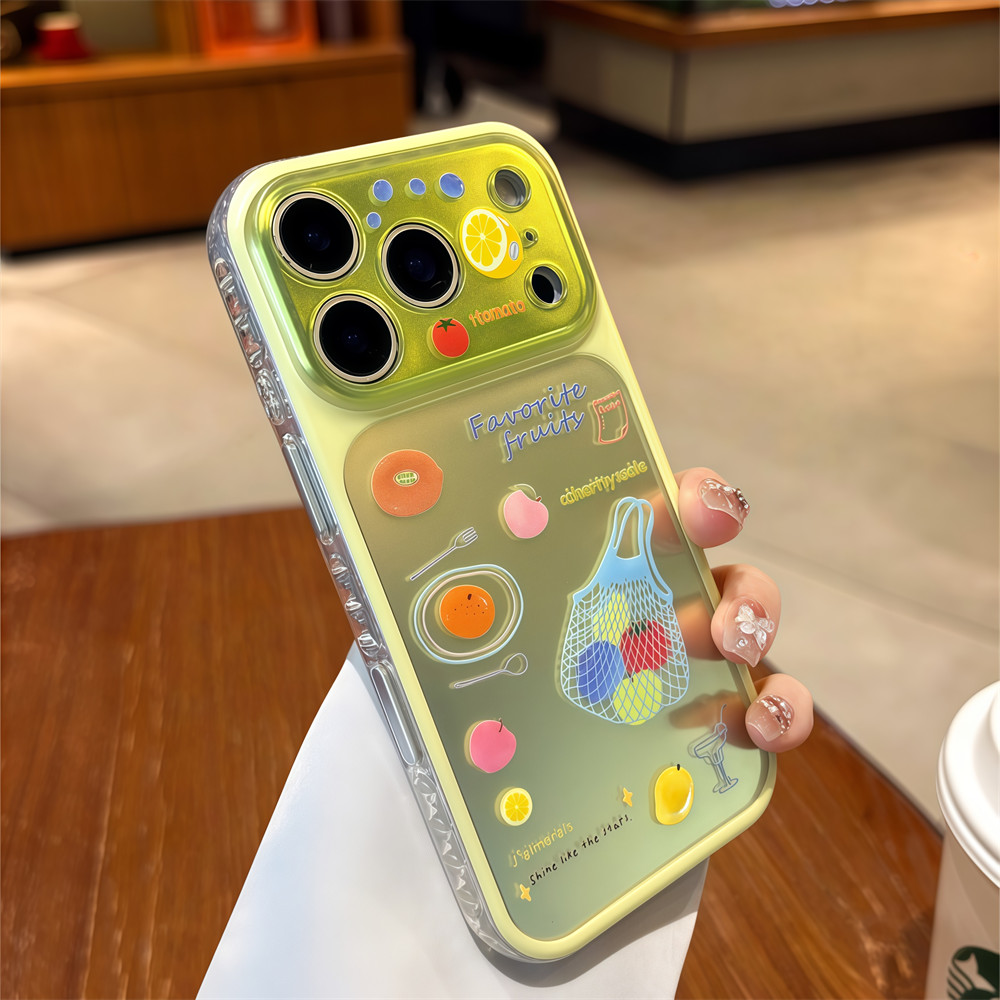 Ốp điện thoại họa tiết sơn thời trang cho iPhone 17 Pro Max 16 15 pro max Bảo vệ ống kính chống rơi Vỏ cứng bảo vệ điện thoại