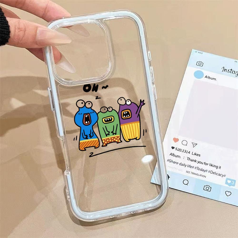 Con quái vật nhỏ đầy màu sắc cho trường hợpiPhone17promax161514plus3trong1bezel131211pro