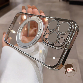 Xoay 360 Giá Đỡ Từ Tính Trong Suốt Ốp Lưng Điện Thoại Realme GT Neo 7 6 5 SE 3 3T 2T 2 GT7 7T GT6 6T GT2 Note 80 70 70T 60 60X 50 5 5S 5i 5G 4G Mạ Bạc Vỏ Đơn Giản Vỏ mềm