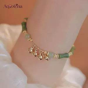 AqToCna Thời Trang Retro Tre Khớp Vòng Tay Nữ Tinh Tế Phong Cách Trung Hoa Chuông Mặt Dây Chuyền Vòng Tay Phụ Kiện Trang Sức Quà Tặng Sinh Nhật AqToCna